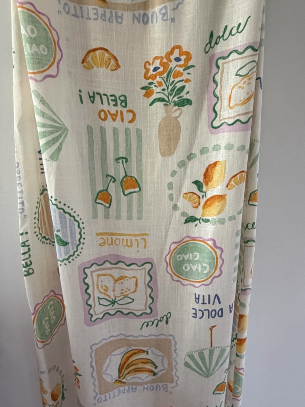 Anthropologie Paper Heart La Dolce Vita Strapless Citrus Print Linen Maxi Dress - Picture 4 of 12